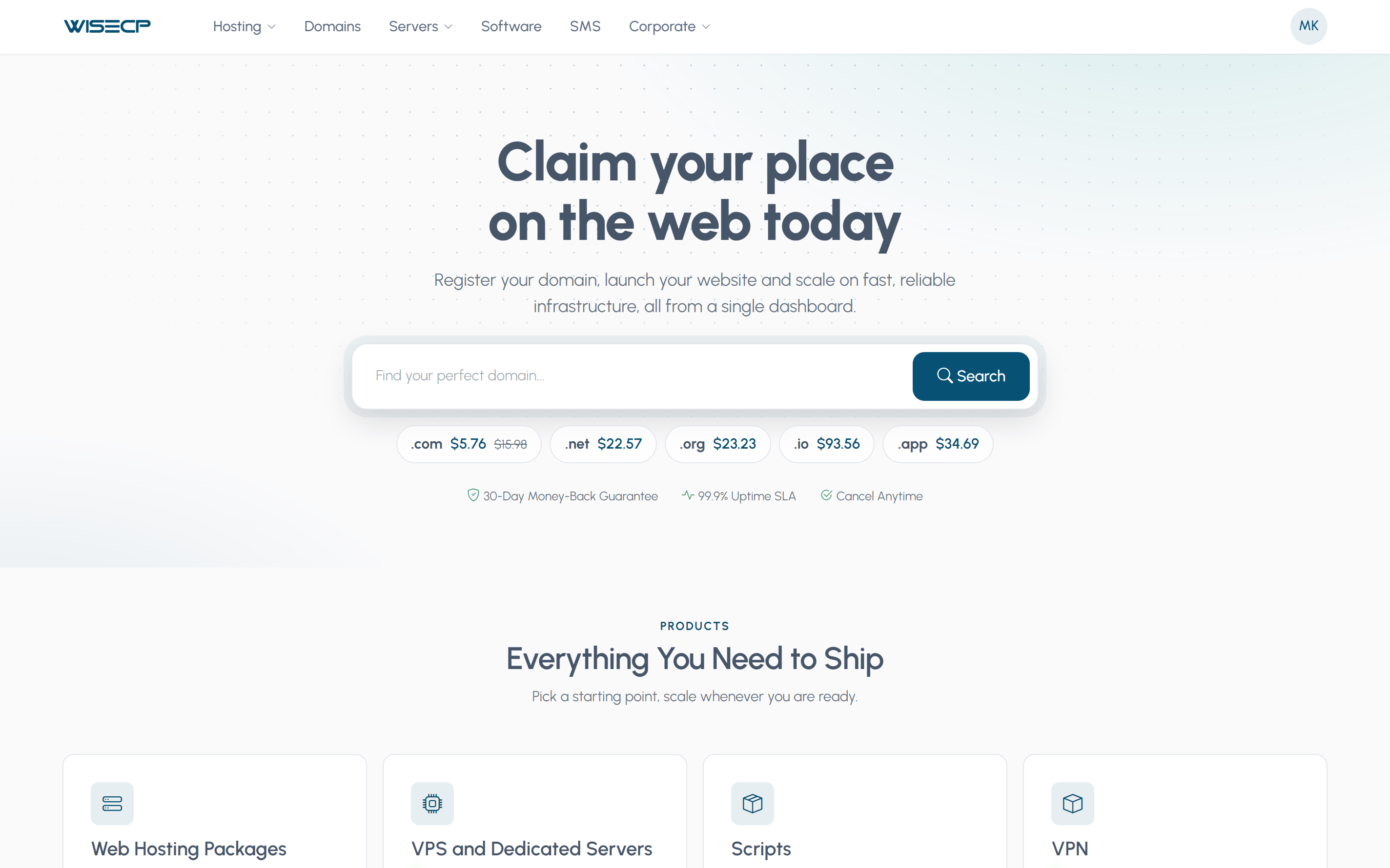 WISECP version 5 Basic theme storefront