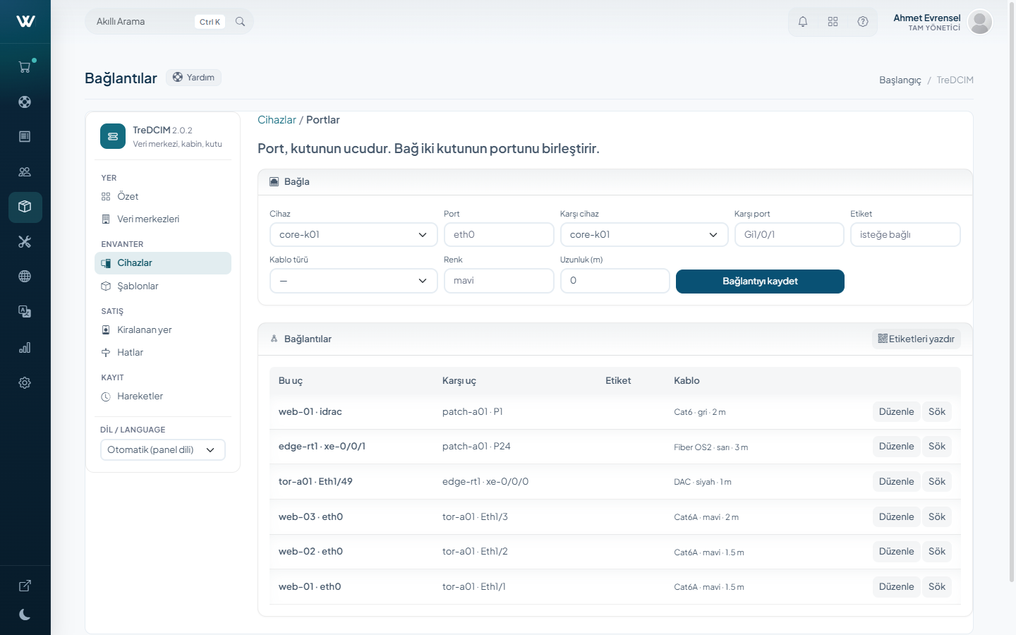 TreDCIM - Data Center and Rack Inventory for WISECP