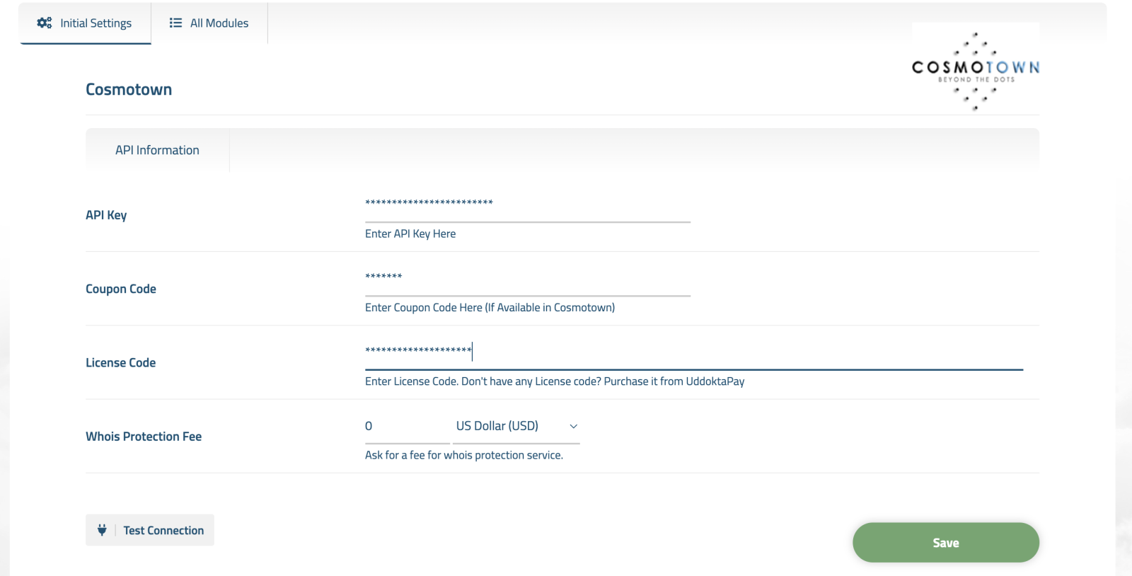 Cosmotown Reseller Module