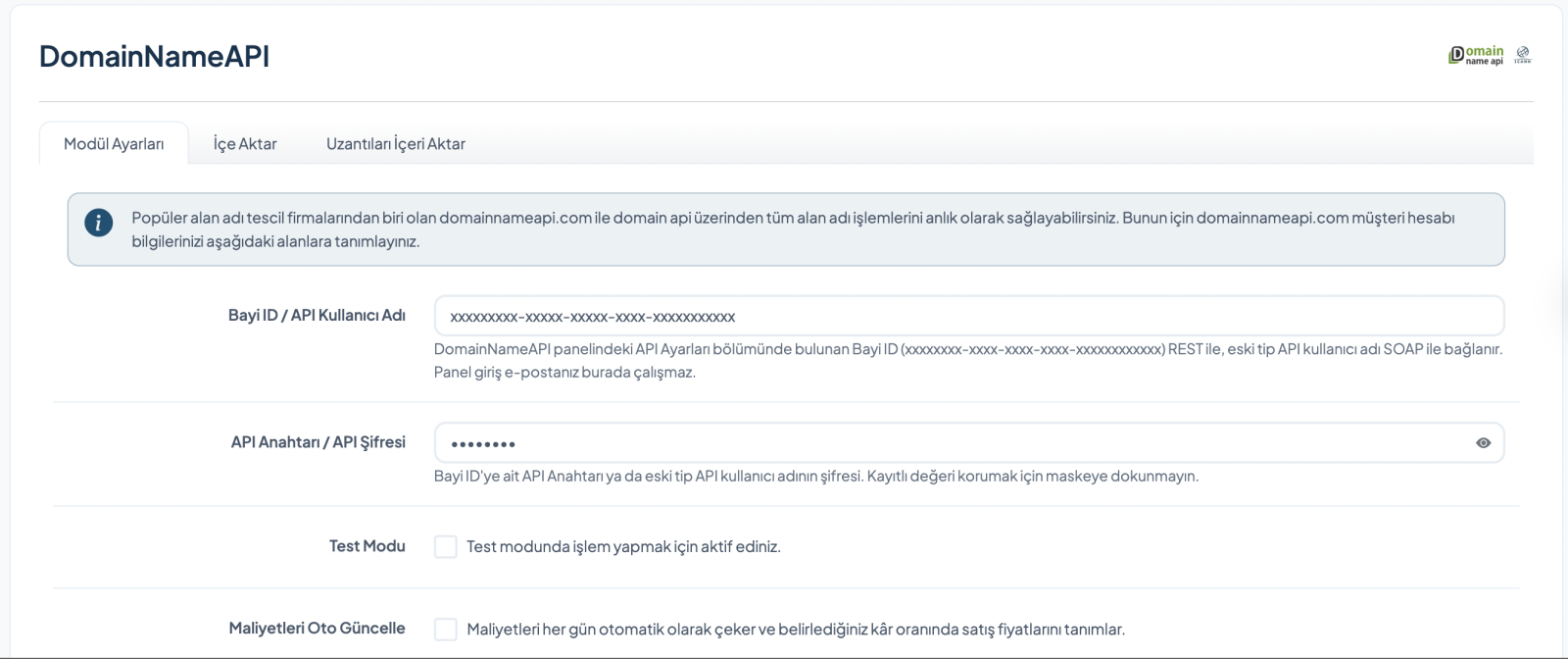 DomainNameApi