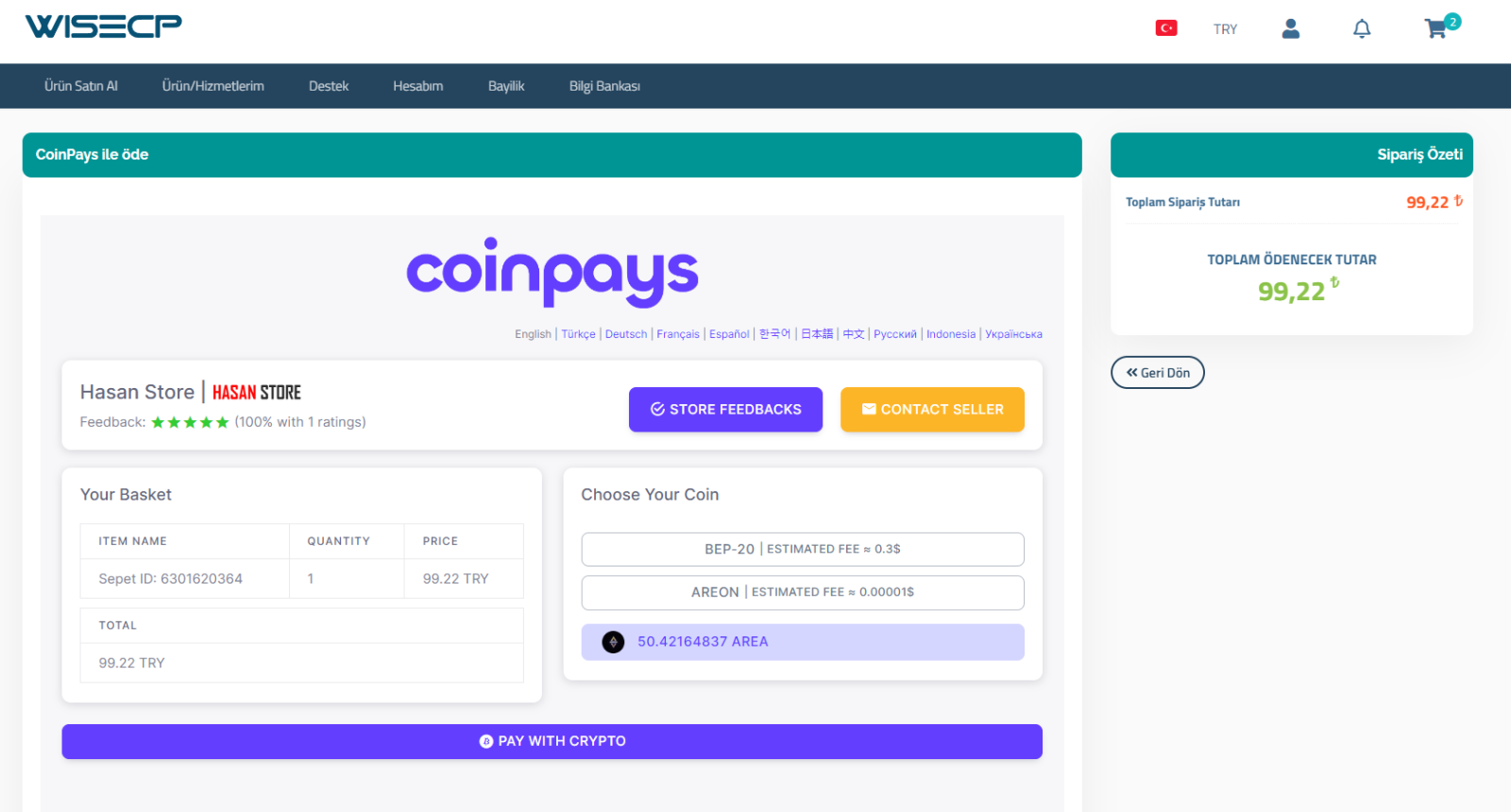 CoinPays Crypto Payment Gateway