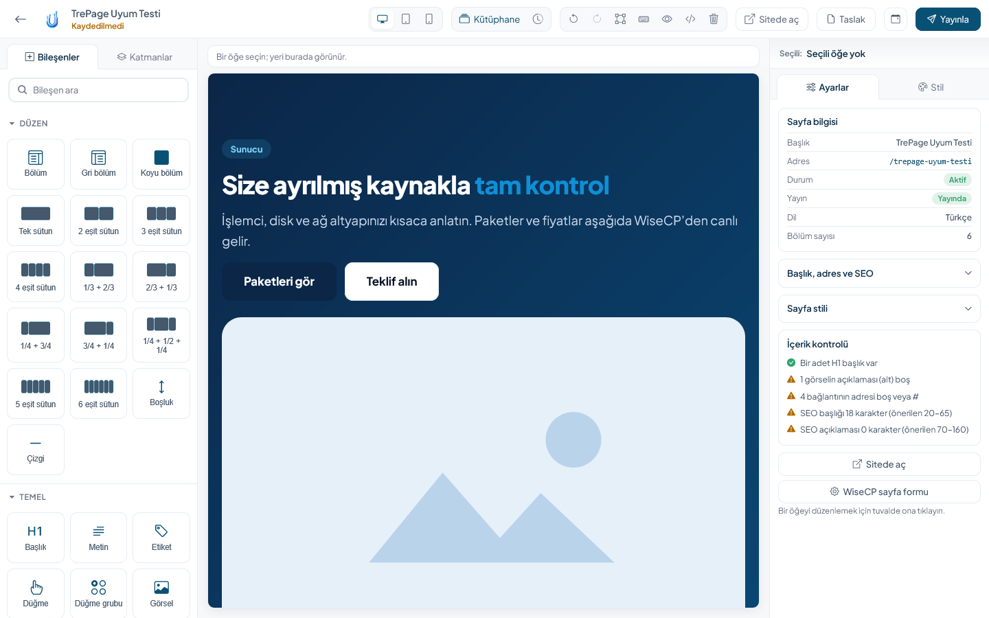 TrePage - Drag-and-Drop Page Builder for WISECP