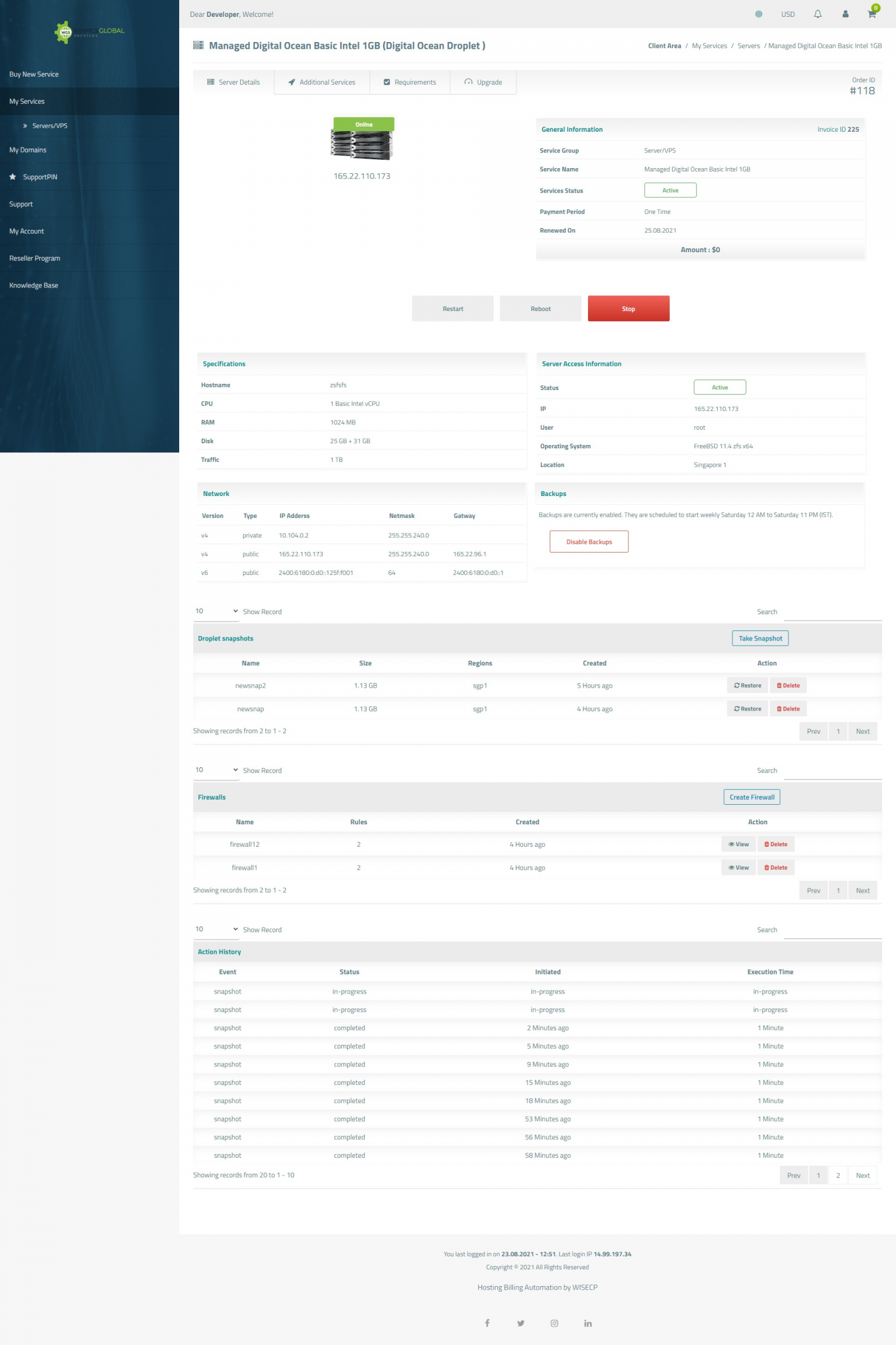 DigitalOcean Droplets For WISECP