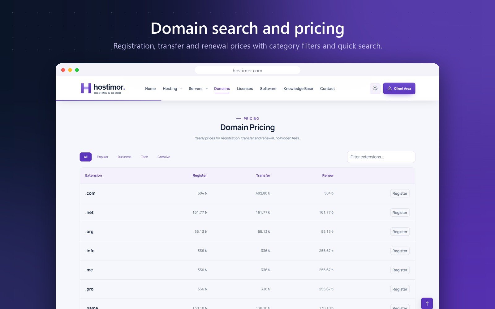 Hostimor | WISECP Theme