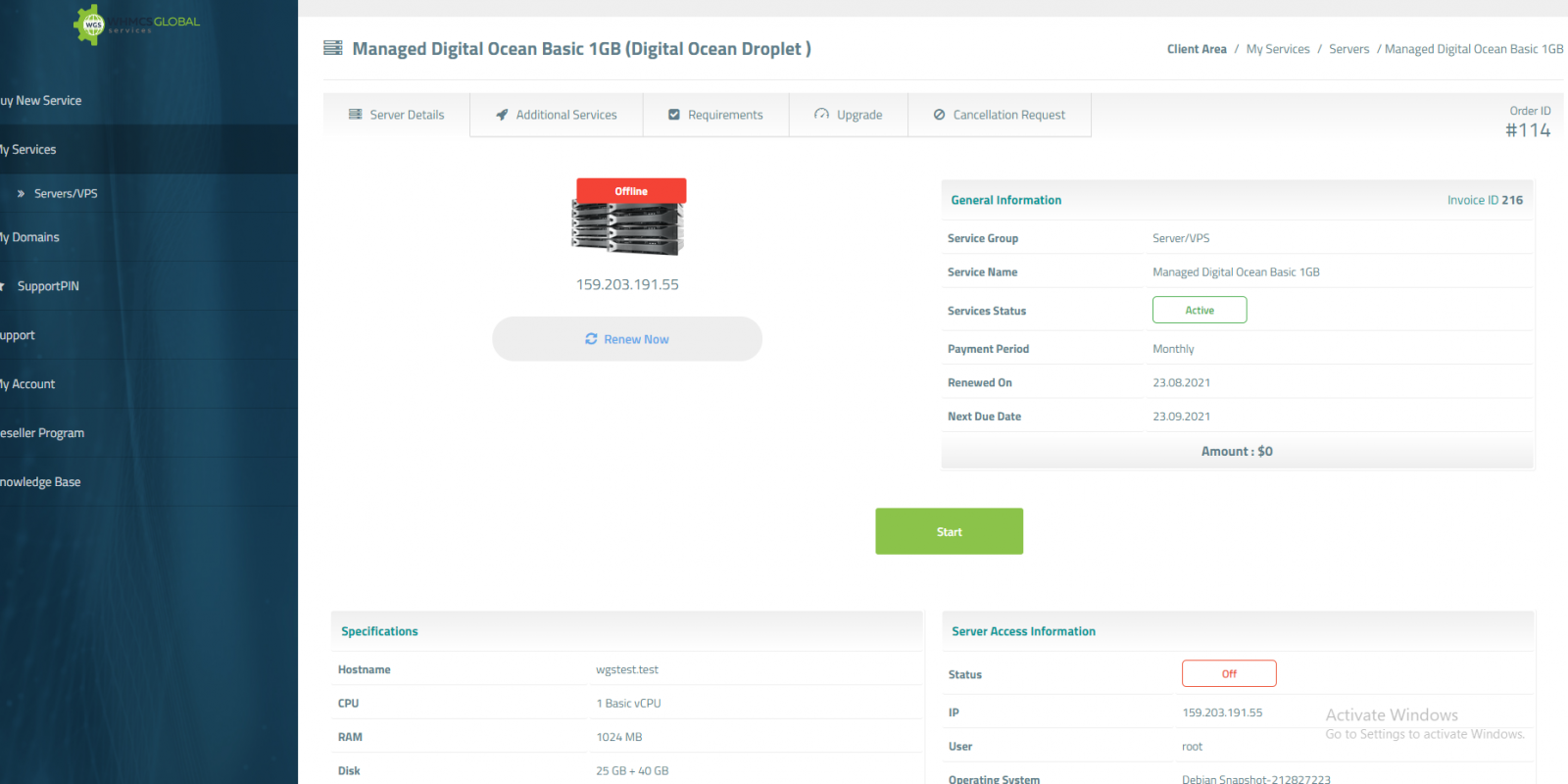DigitalOcean Droplets For WISECP