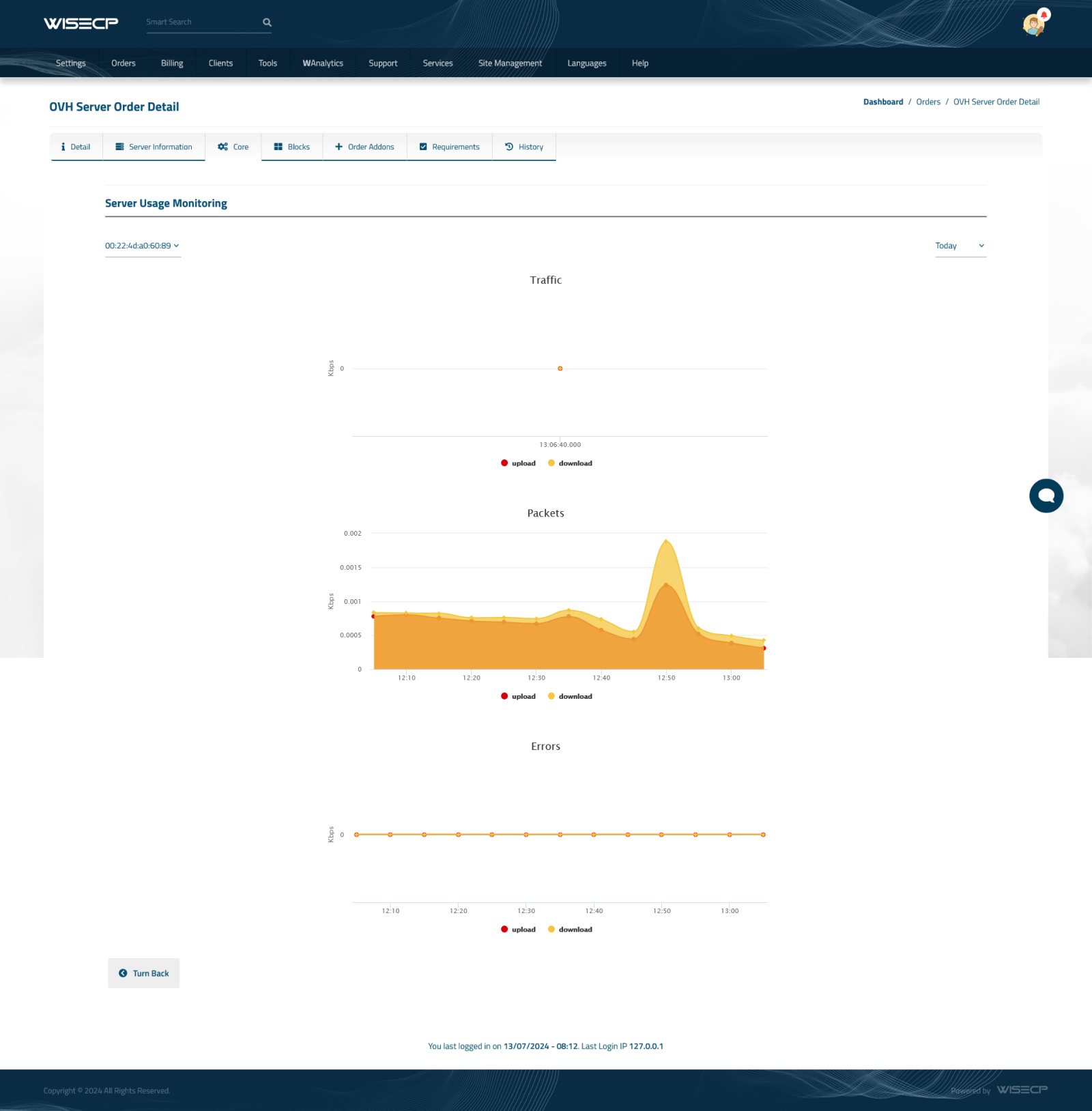 OVH Server for WISECP
