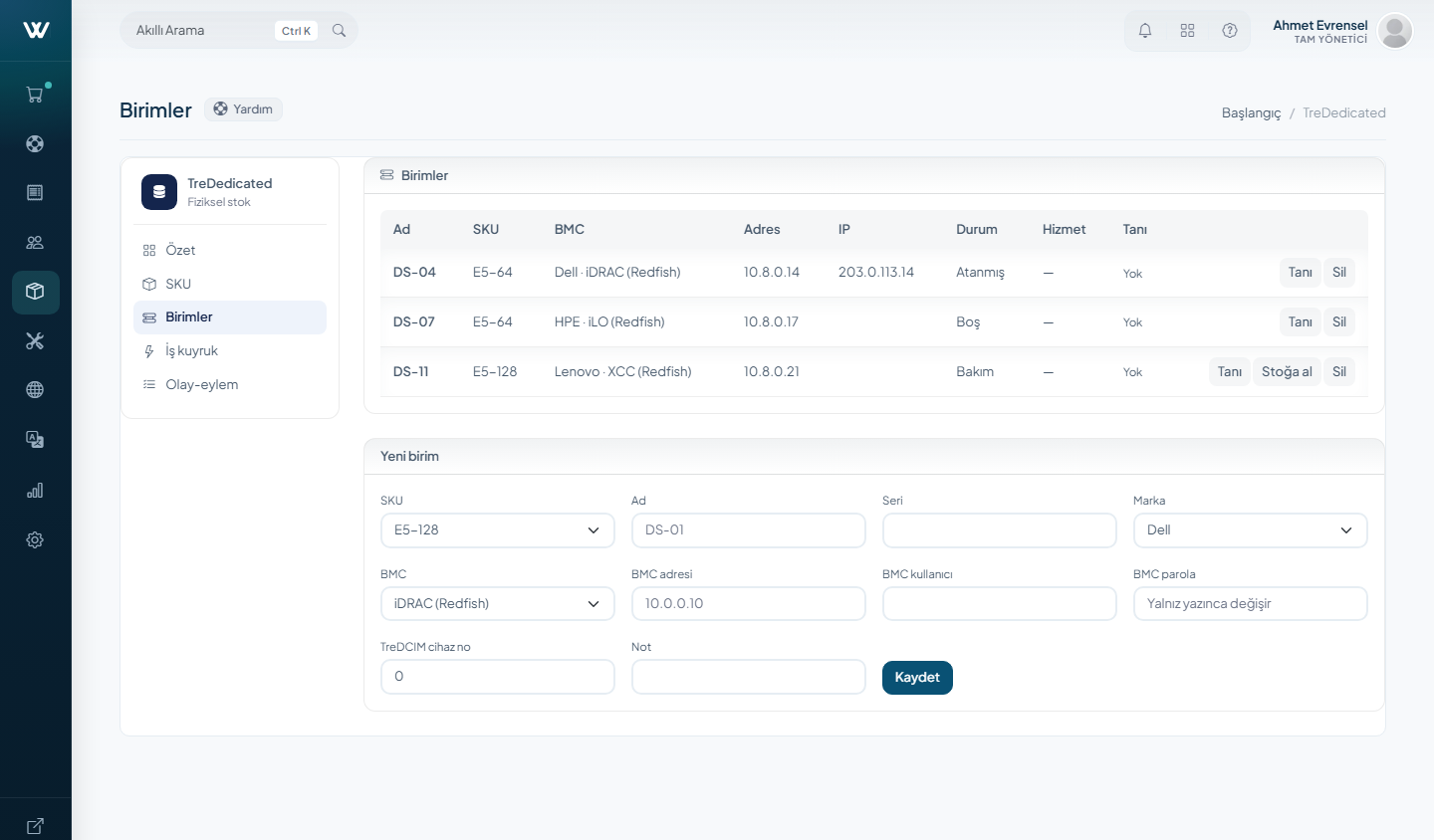 TreDedicated - Bare-Metal Server Module for WISECP