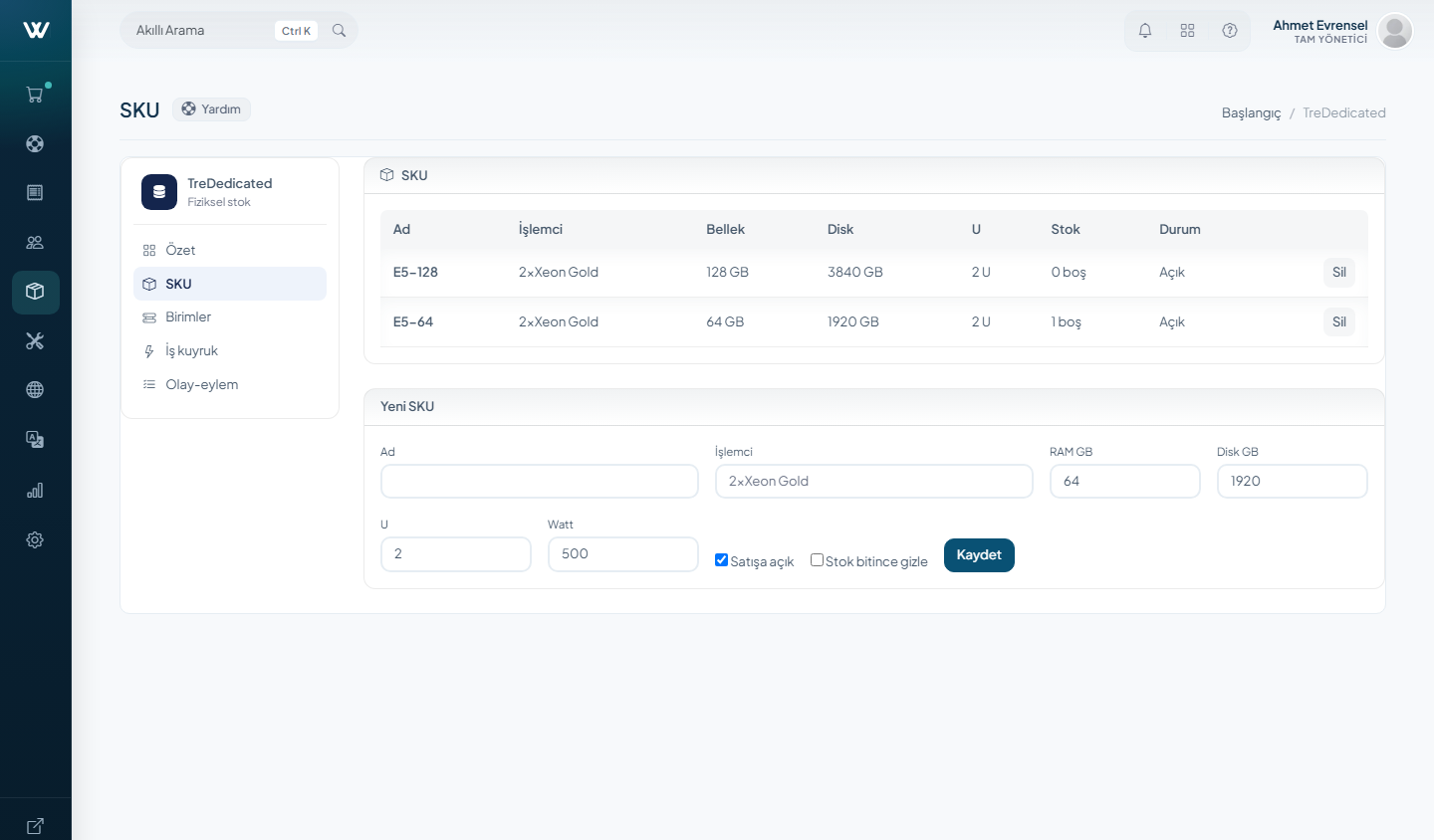TreDedicated - Bare-Metal Server Module for WISECP