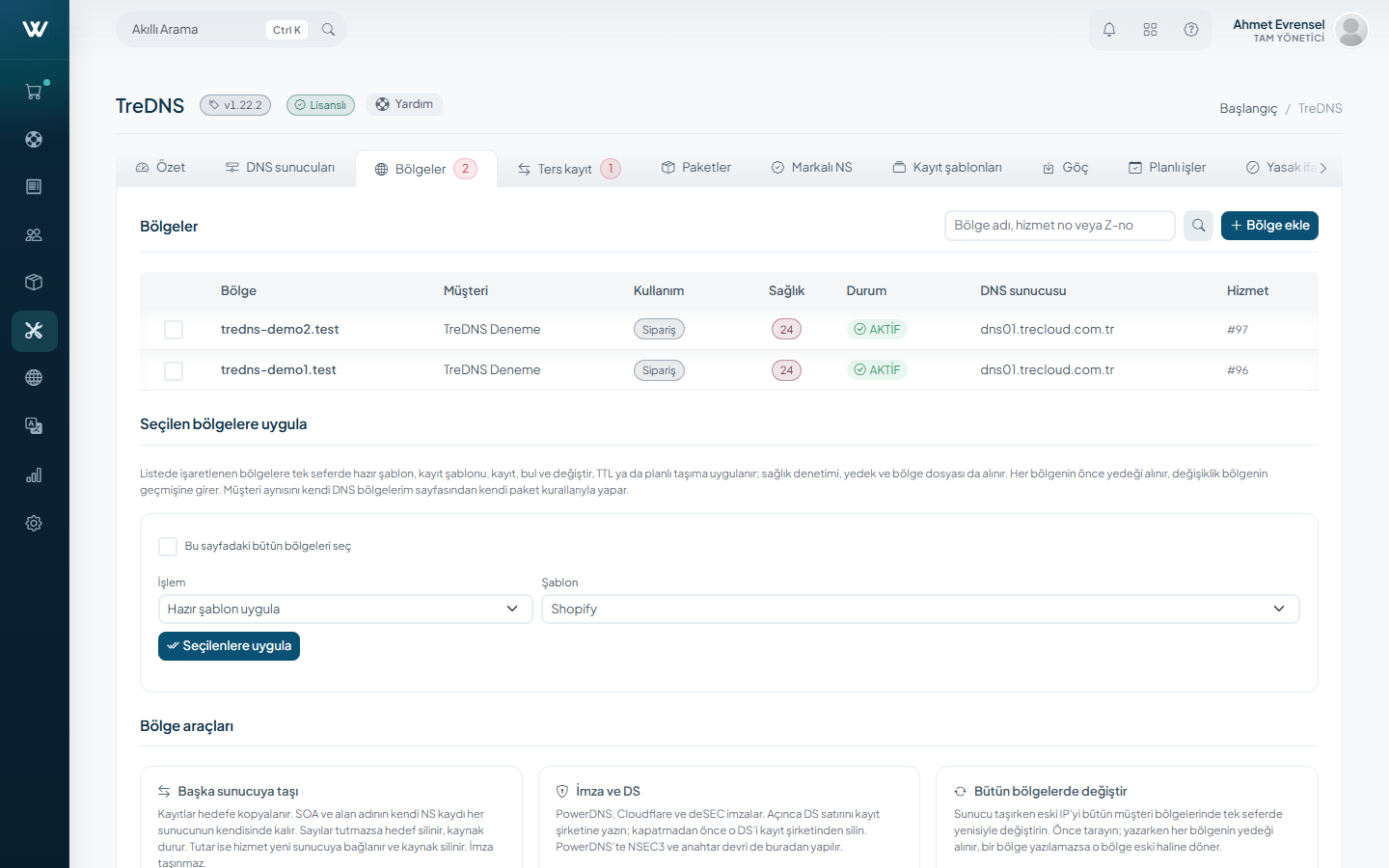 TreDNS - DNS Hosting Module