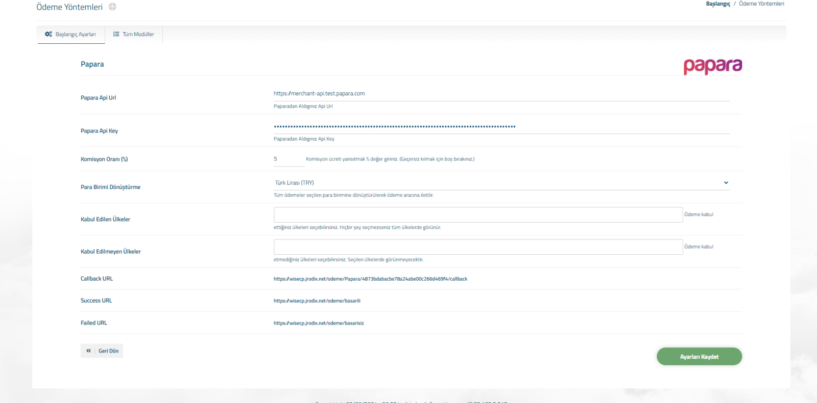 Papara Payment Module