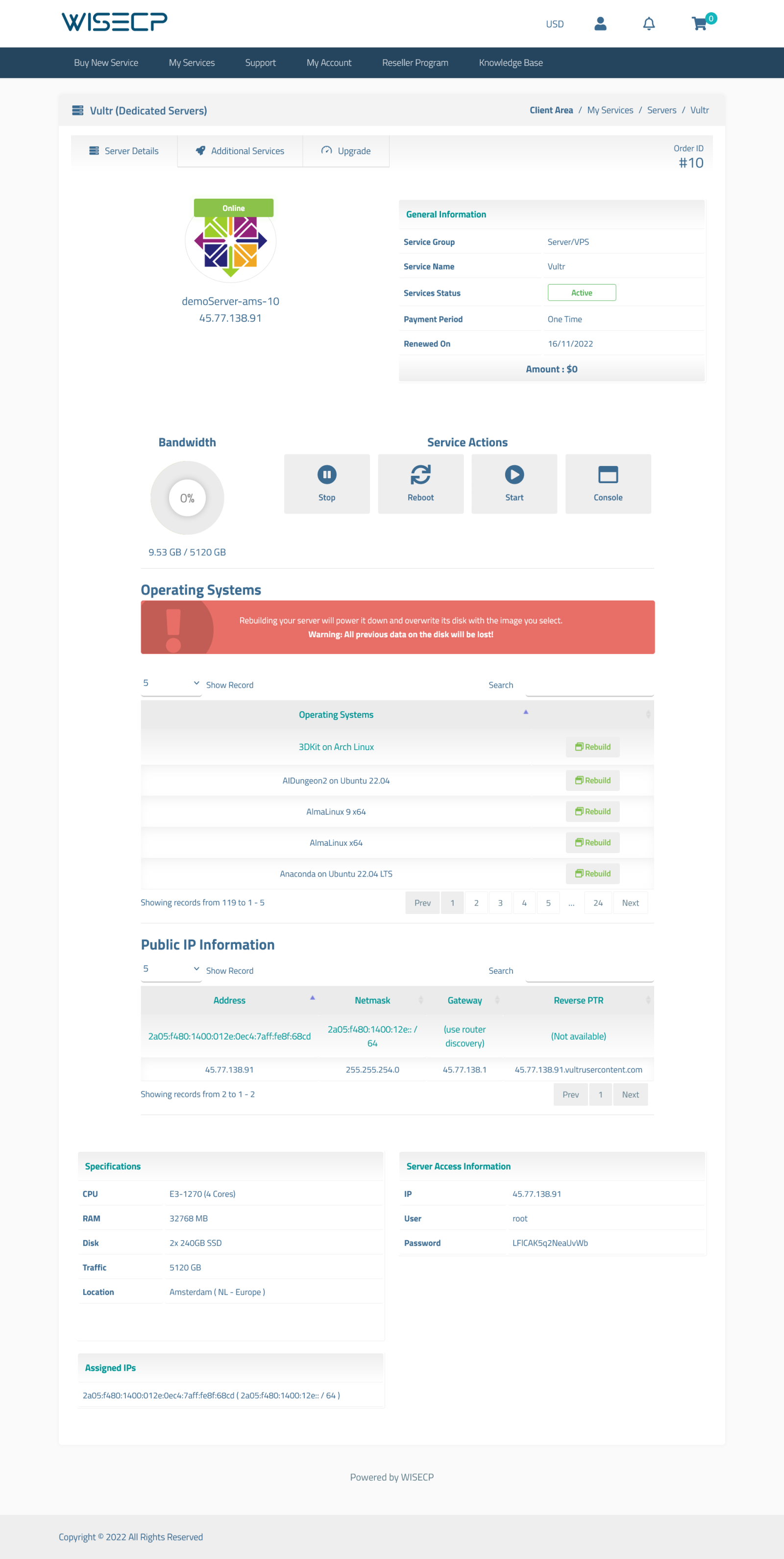 Vultr Bare Metals Module