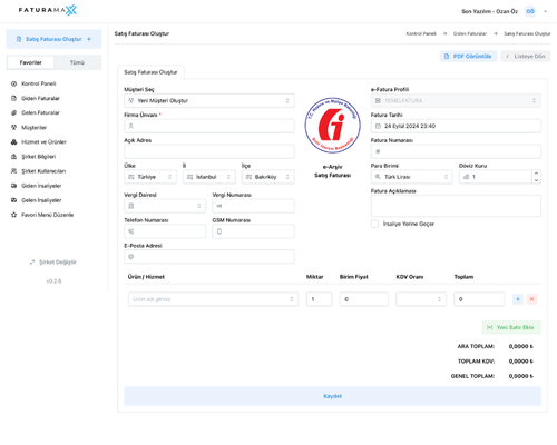 Faturamax E-Invoice Module