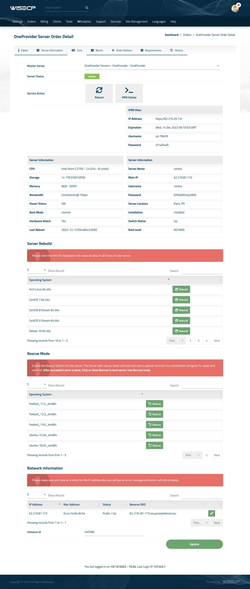 Oneprovider Server Automation