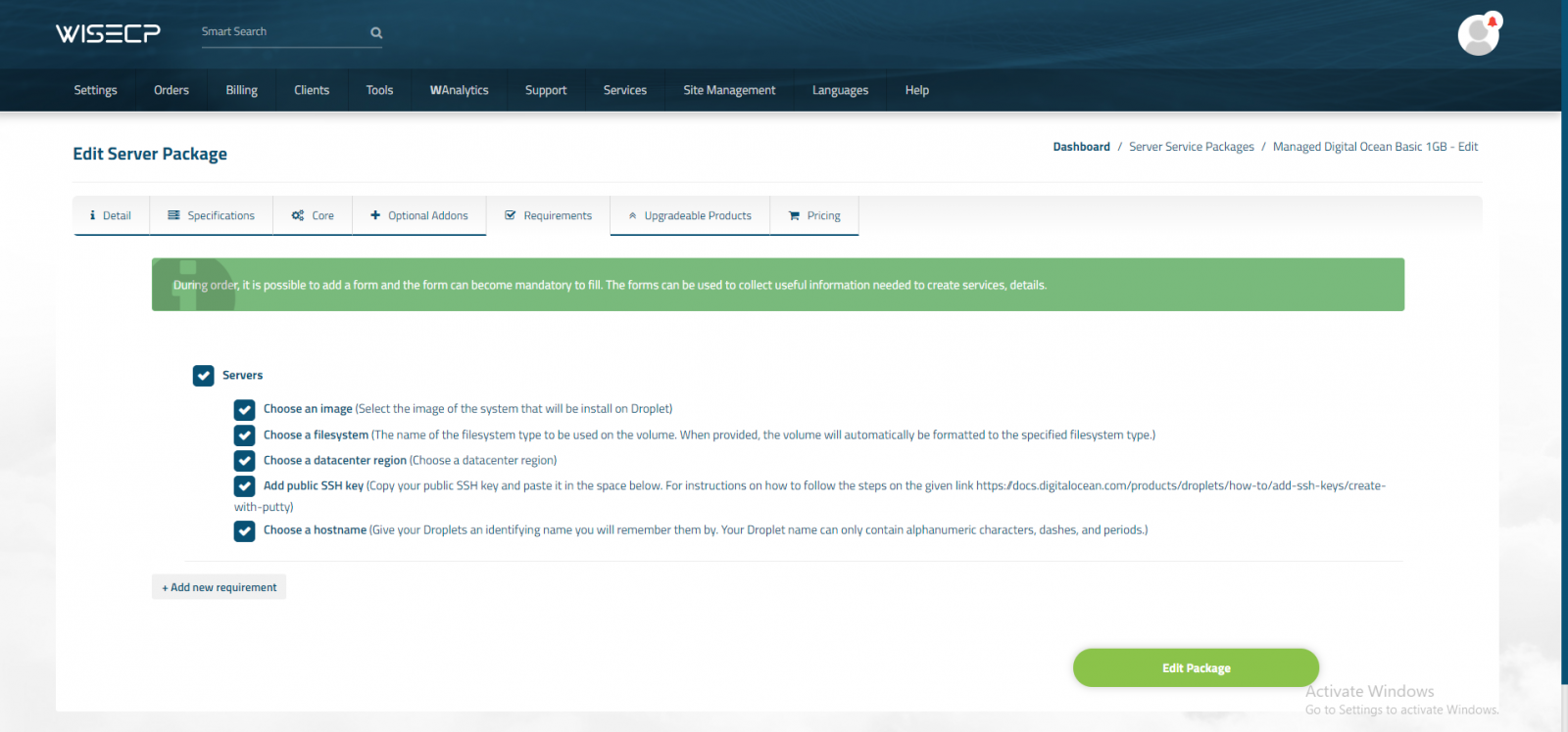 DigitalOcean Droplets For WISECP