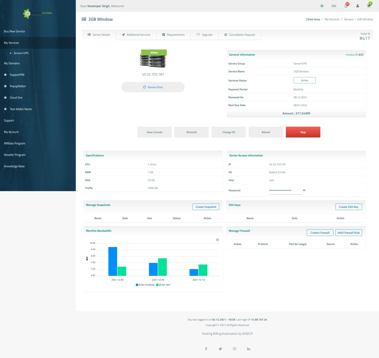 Vultr WISECP Cloud Module