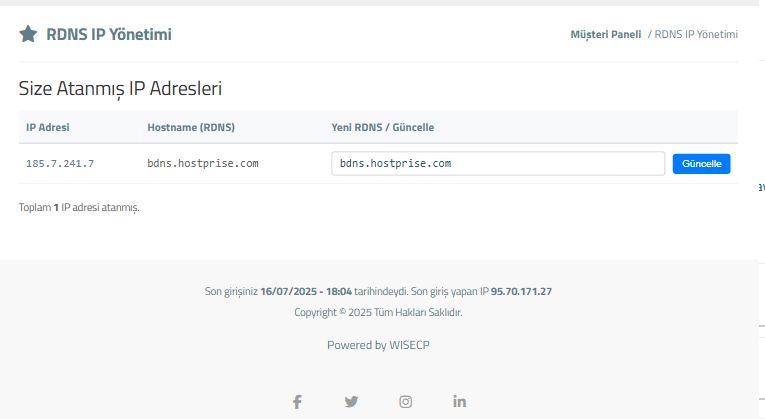 PowerDNS RDNS Management