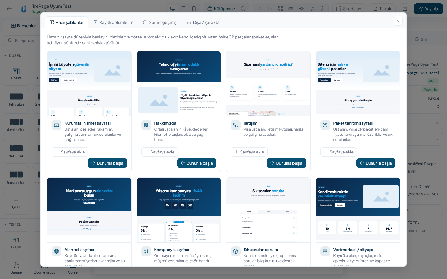 TrePage - Drag-and-Drop Page Builder for WISECP