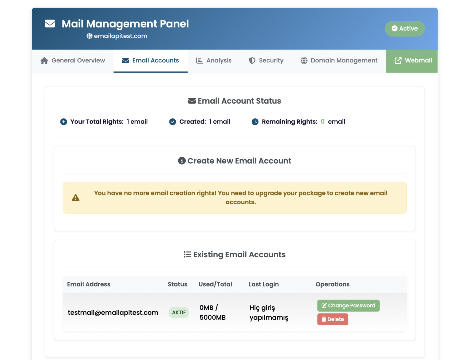 Uzman Mail Corporate E-Mail API