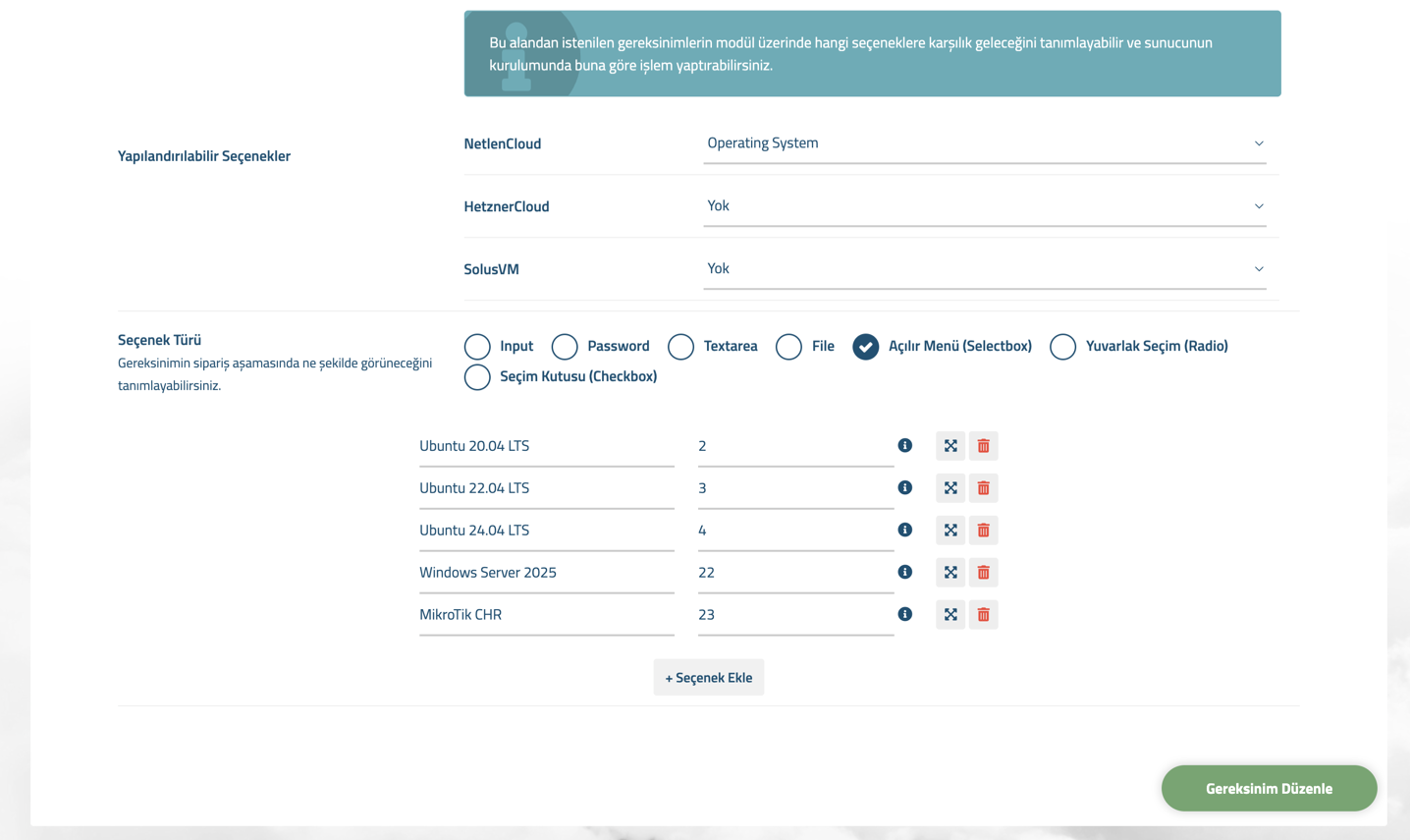 Netlen Cloud Automation for WISECP