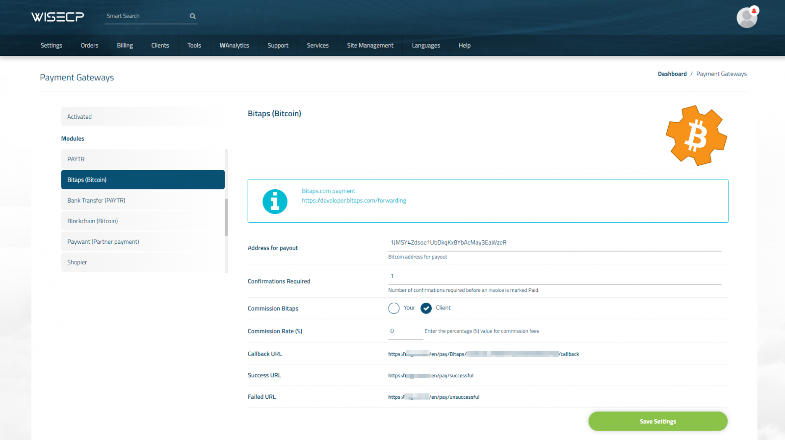 Bitaps.com Payment Gateway