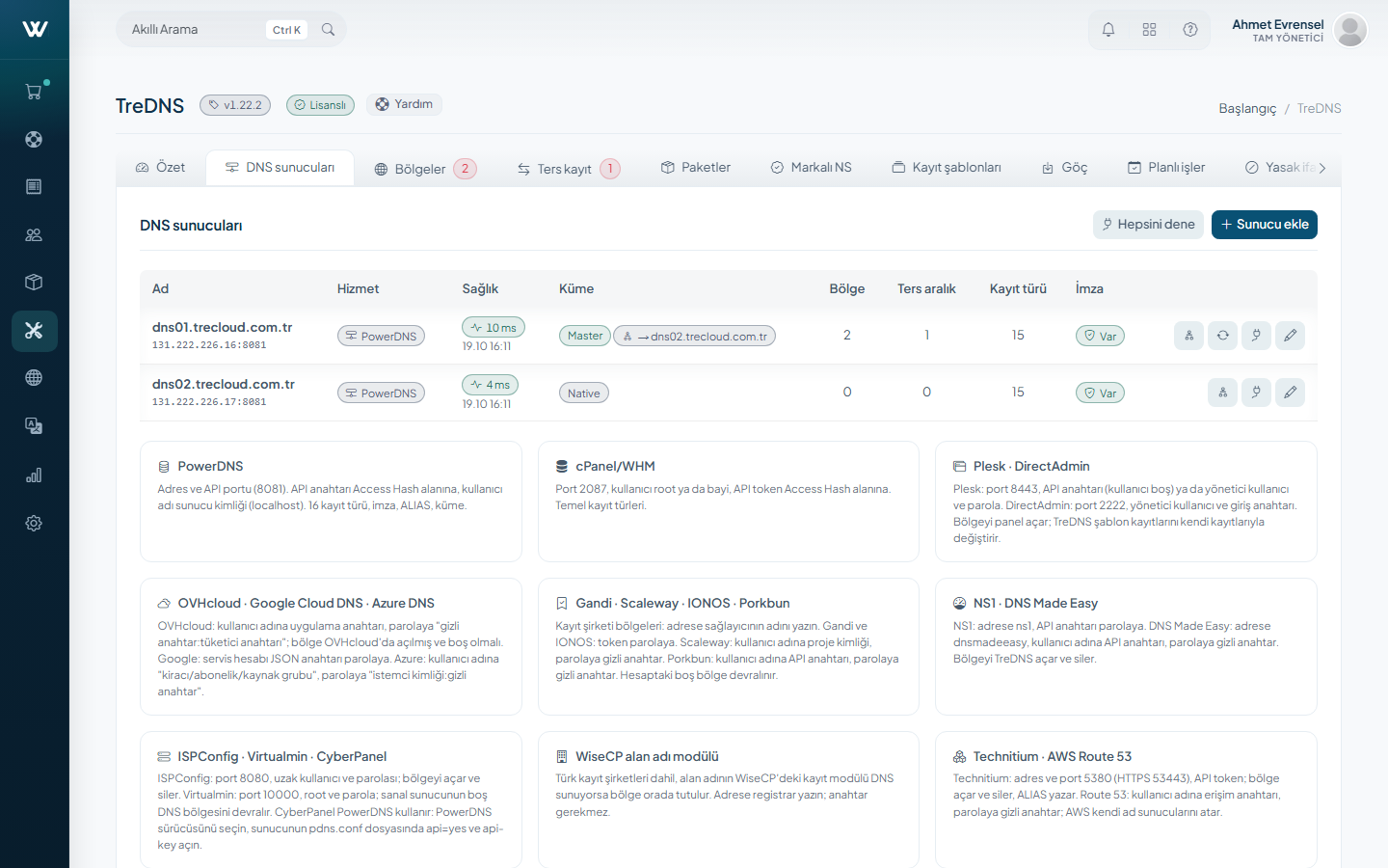 TreDNS - DNS Hosting Module