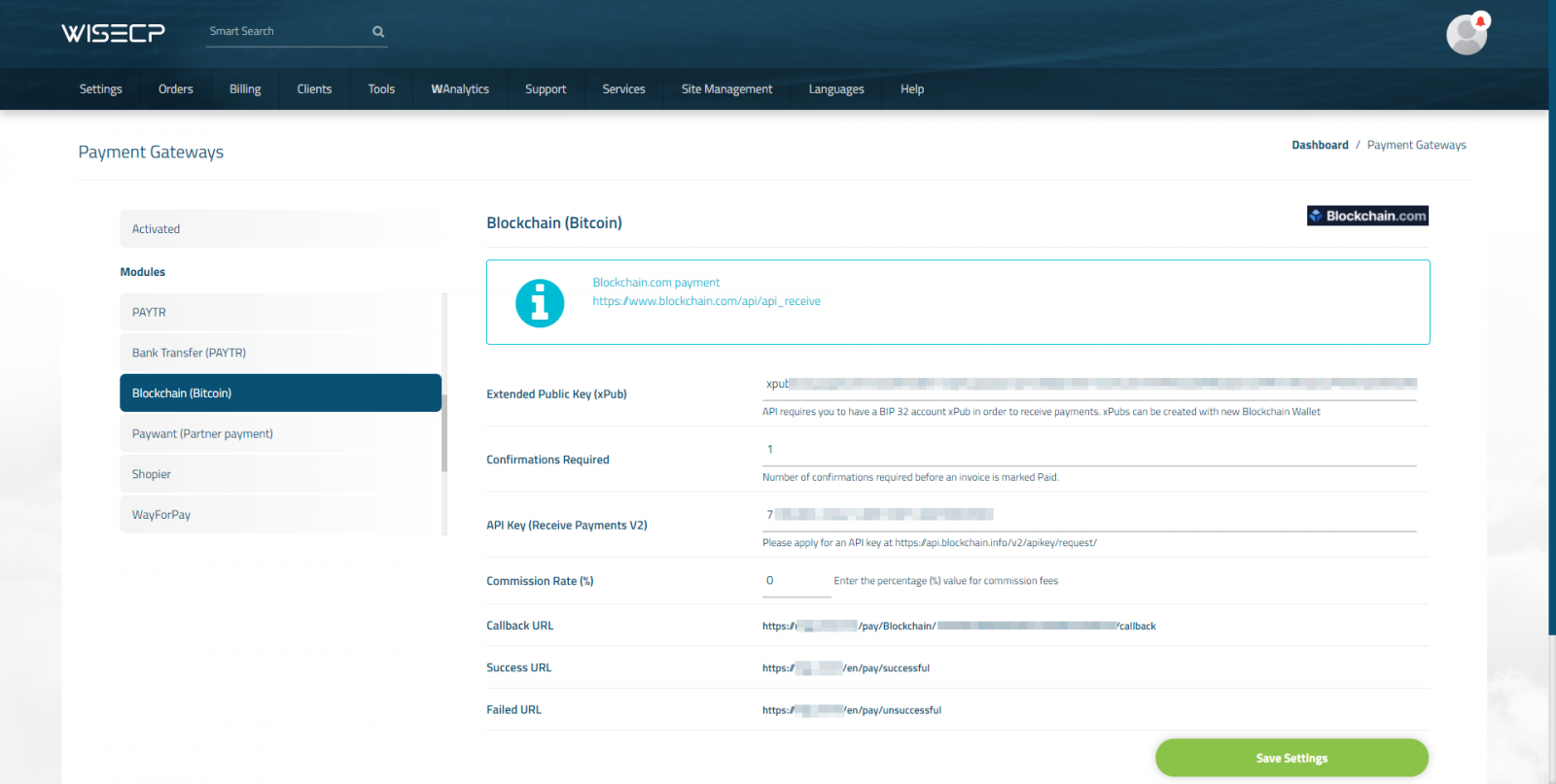Blockchain.com Payment Gateway