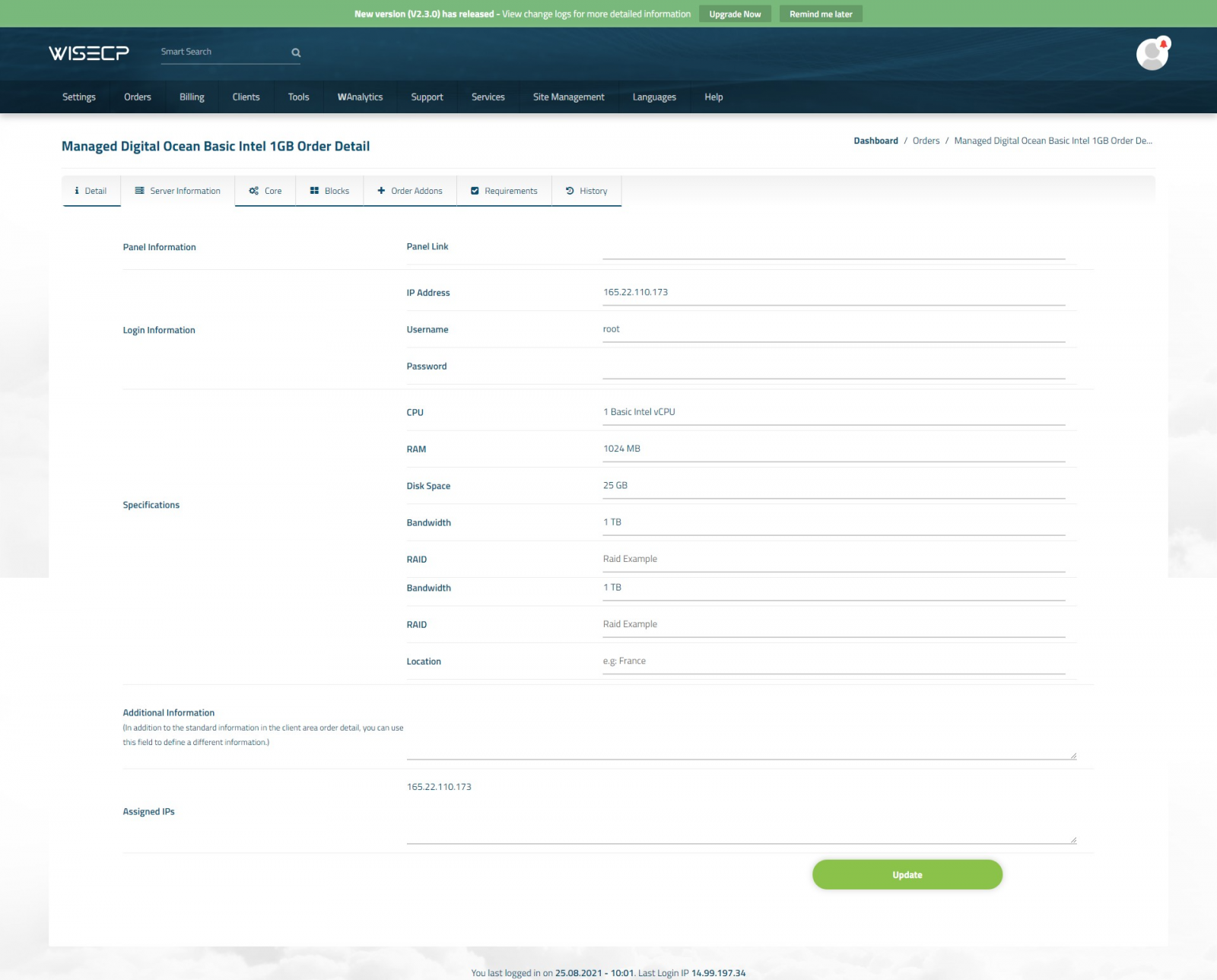 DigitalOcean Droplets For WISECP