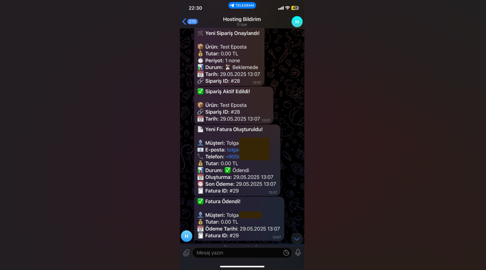 Telegram Notification Module
