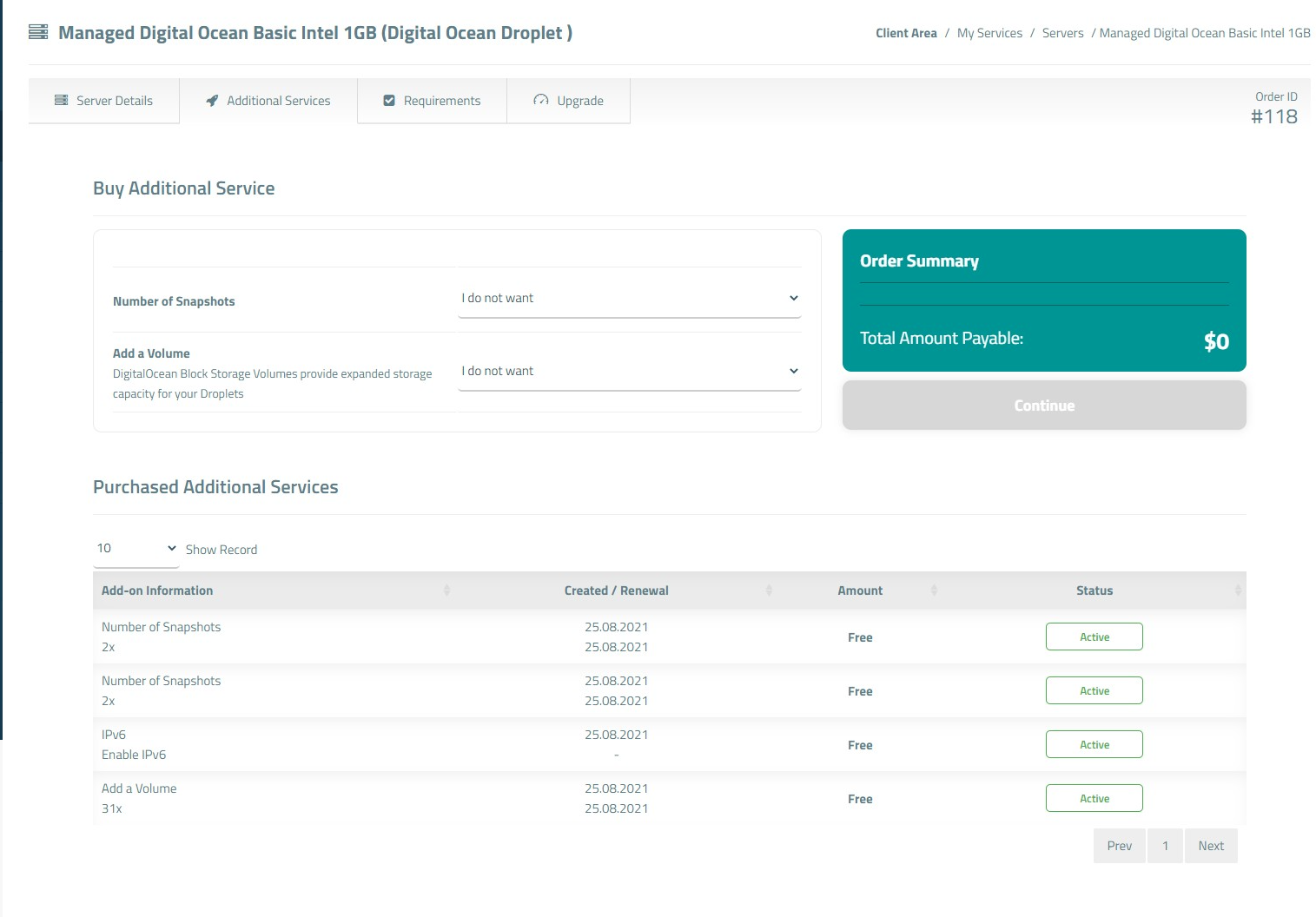 DigitalOcean Droplets For WISECP