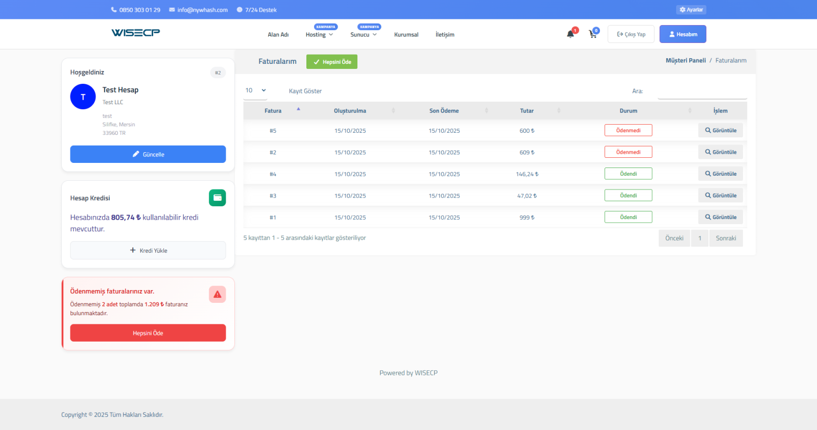 Nywa Client Area Theme