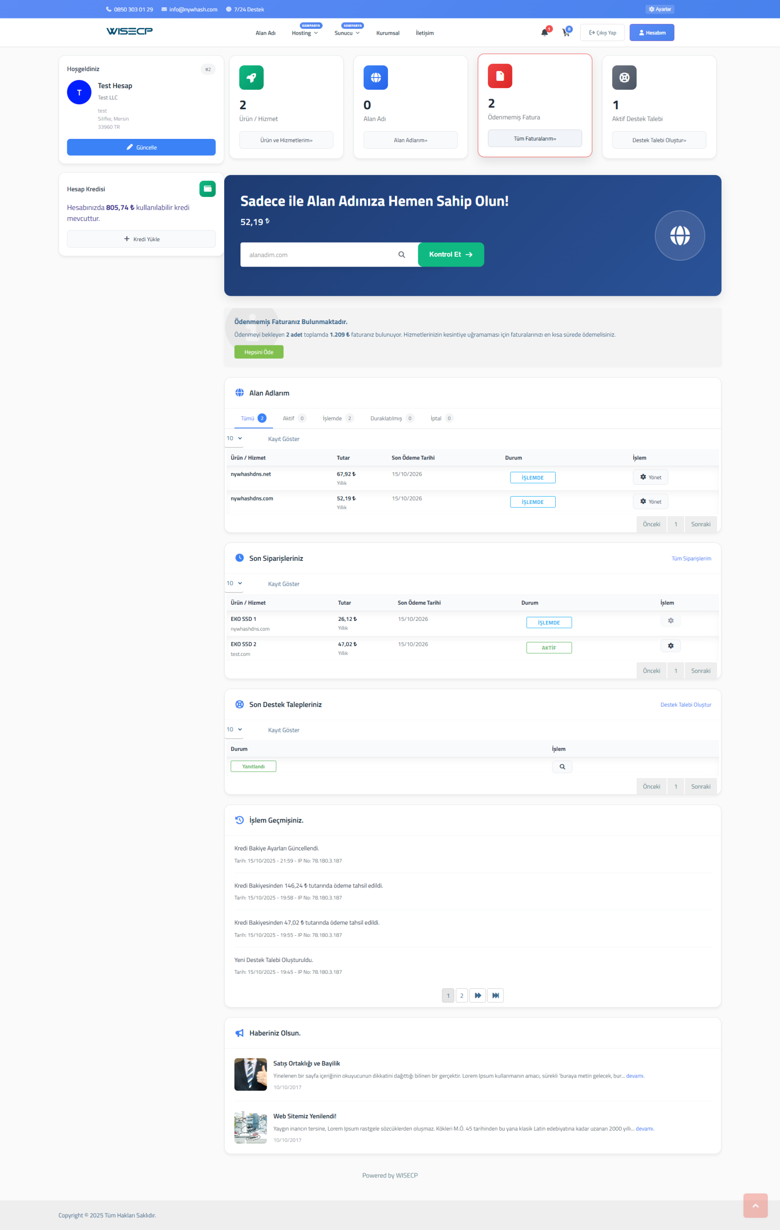 Nywa Client Area Theme