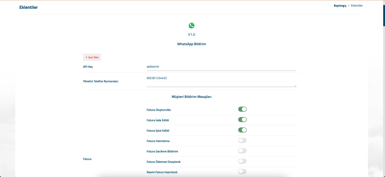 WP İleti - WhatsApp Notification Module