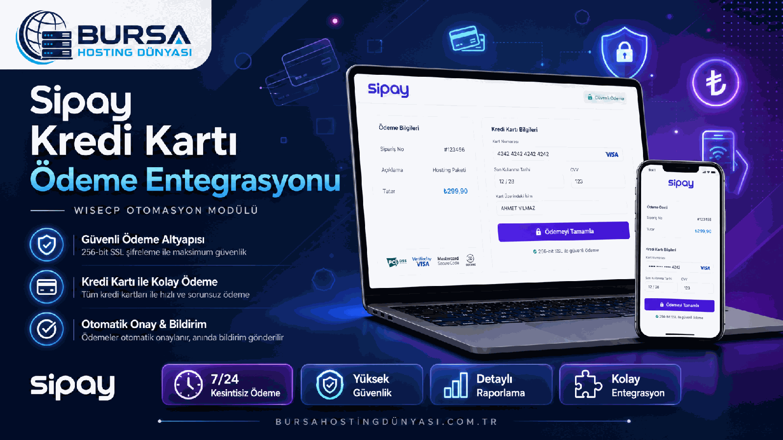 Sipay Kredi Kartı Ödeme Entegrasyonu - WISECP Otomasyon Modülü