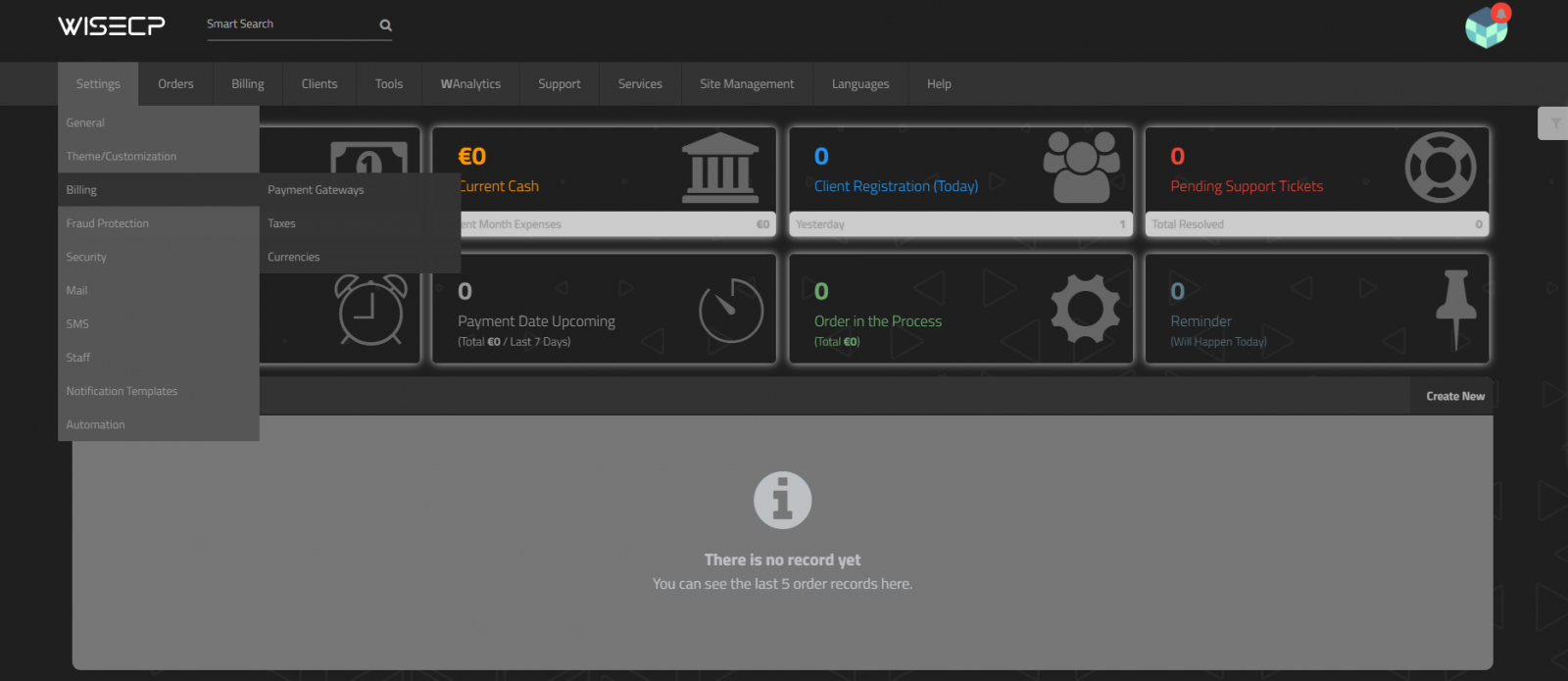 Admin Modern Dark Template