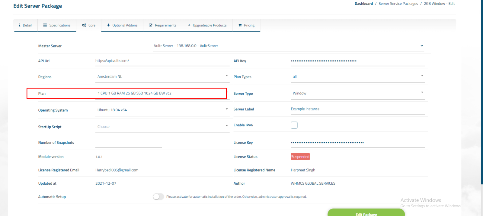Vultr WISECP Cloud Module