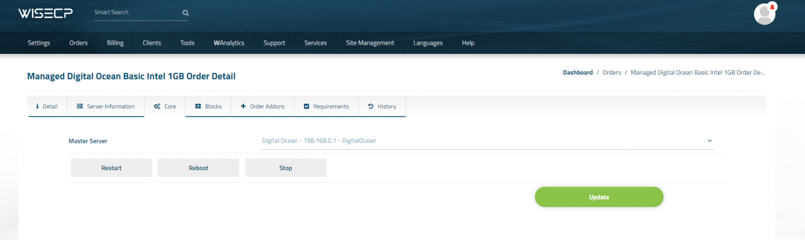 DigitalOcean Droplets For WISECP
