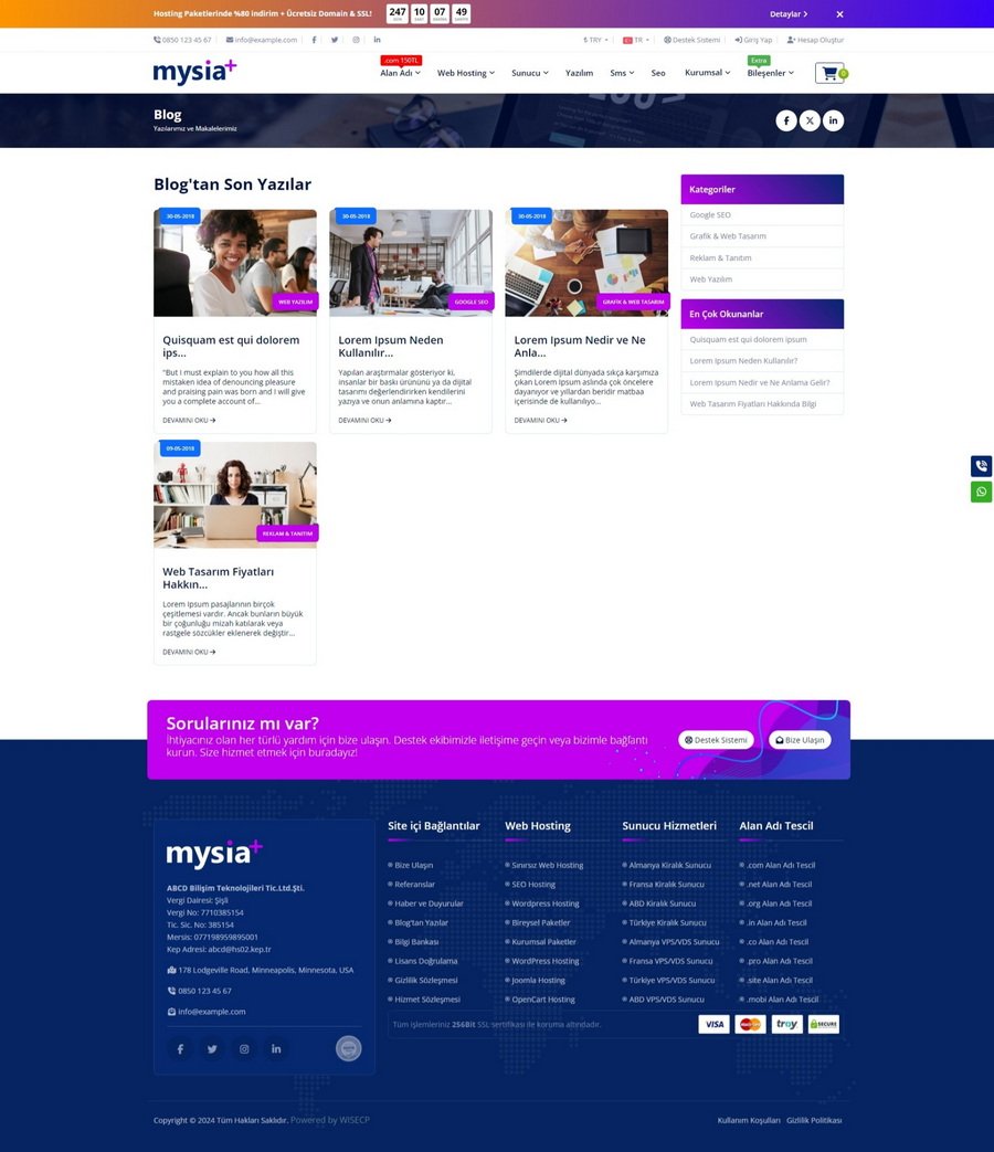 Mysia Plus WISECP Theme