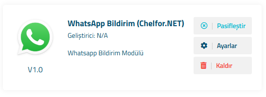 Whatsapp Bildirim Modülü