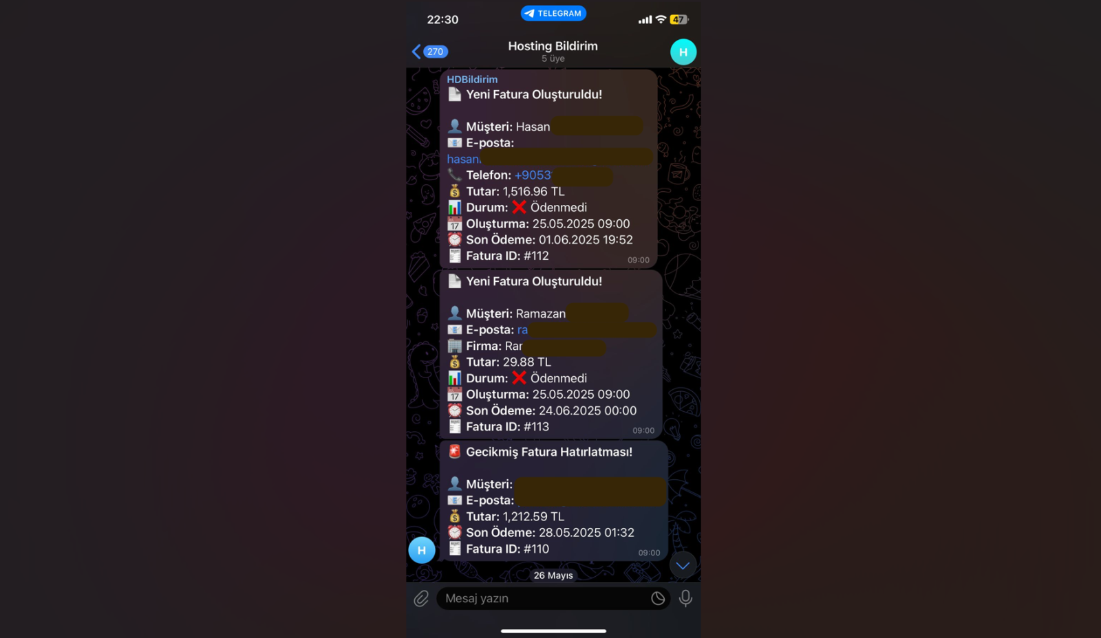 Telegram Notification Module