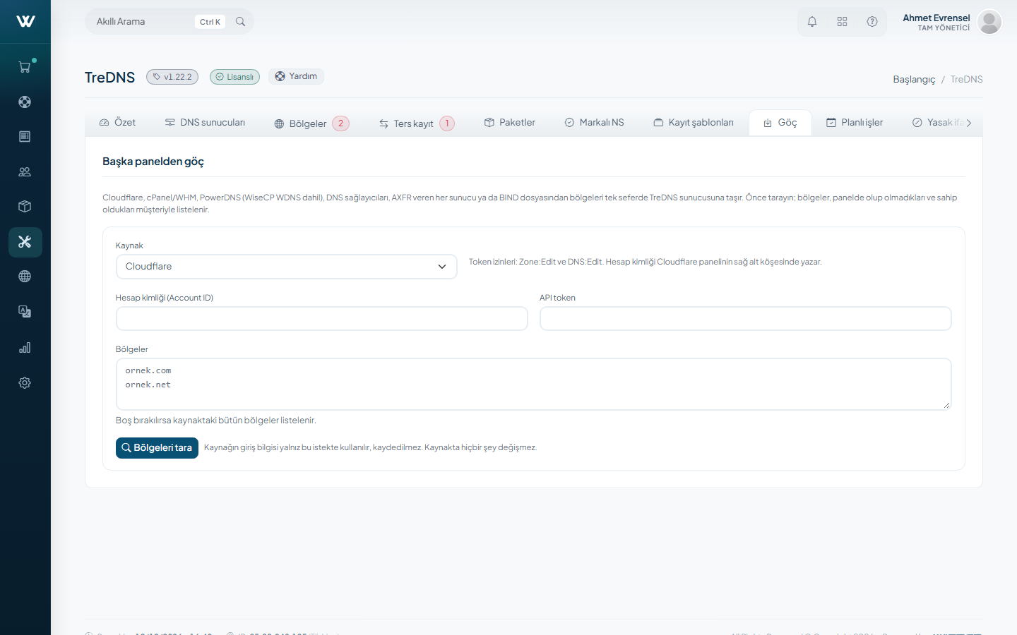 TreDNS - DNS Hosting Module