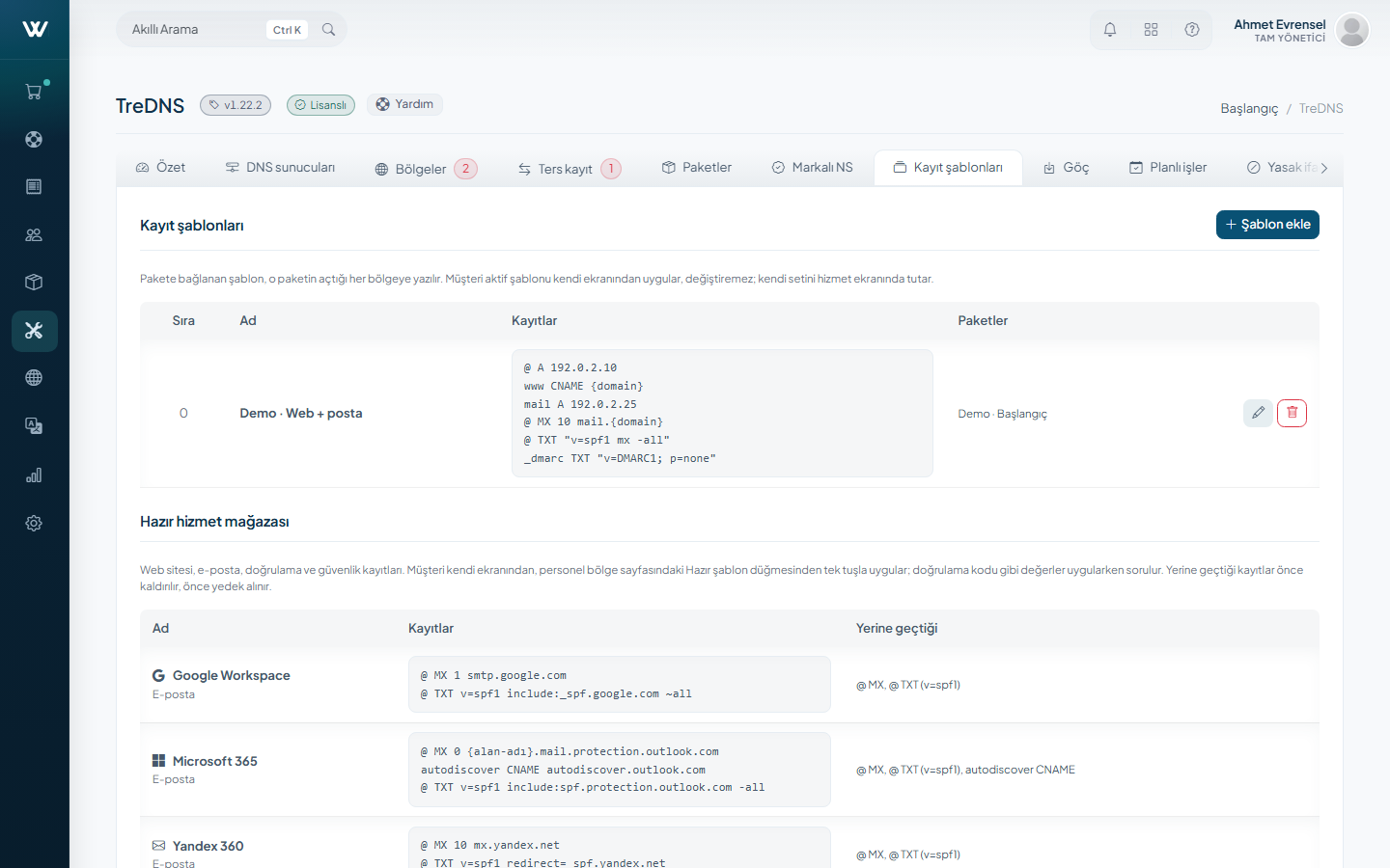 TreDNS - DNS Hosting Module