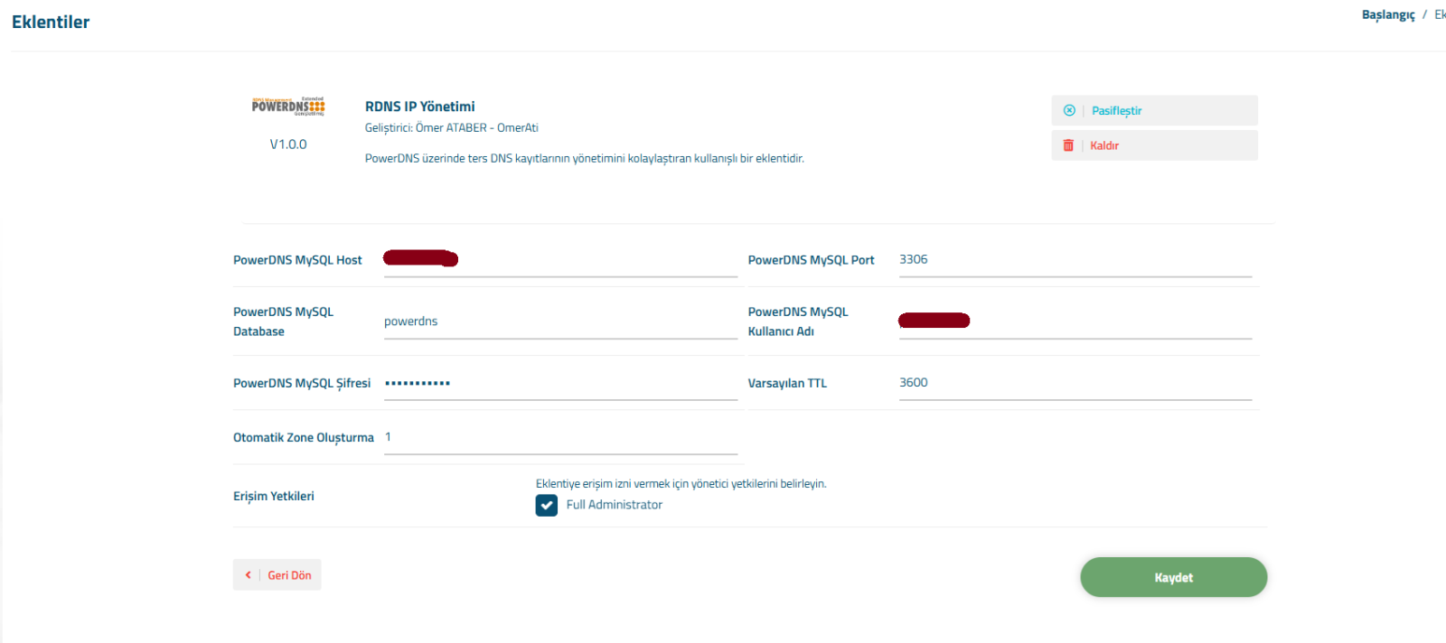 PowerDNS RDNS Management