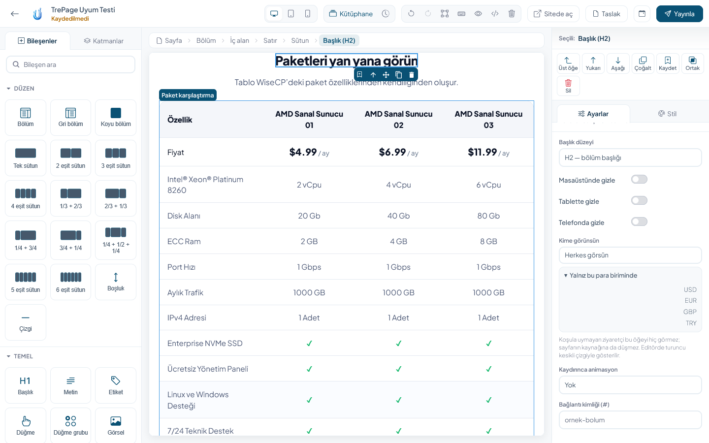 TrePage - Drag-and-Drop Page Builder for WISECP