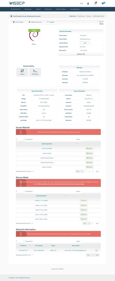 Oneprovider Server Automation